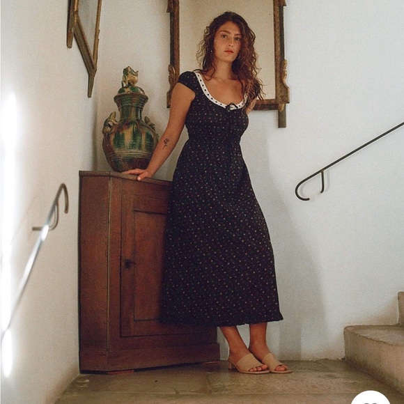 Christy Dawn Kelly Dress in Black Aster Garden (XL) - Picture 9 of 11